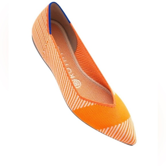 Rothy’s Sherbet Orange and White (Retired) The Point - Size 8 - Picture 1 of 11